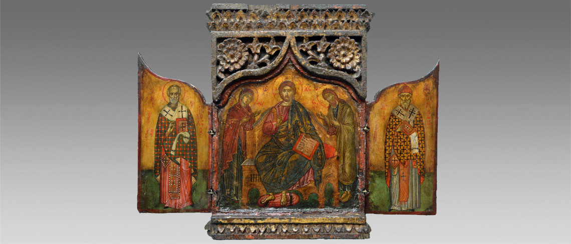 ikone triptychon deesis griechenland