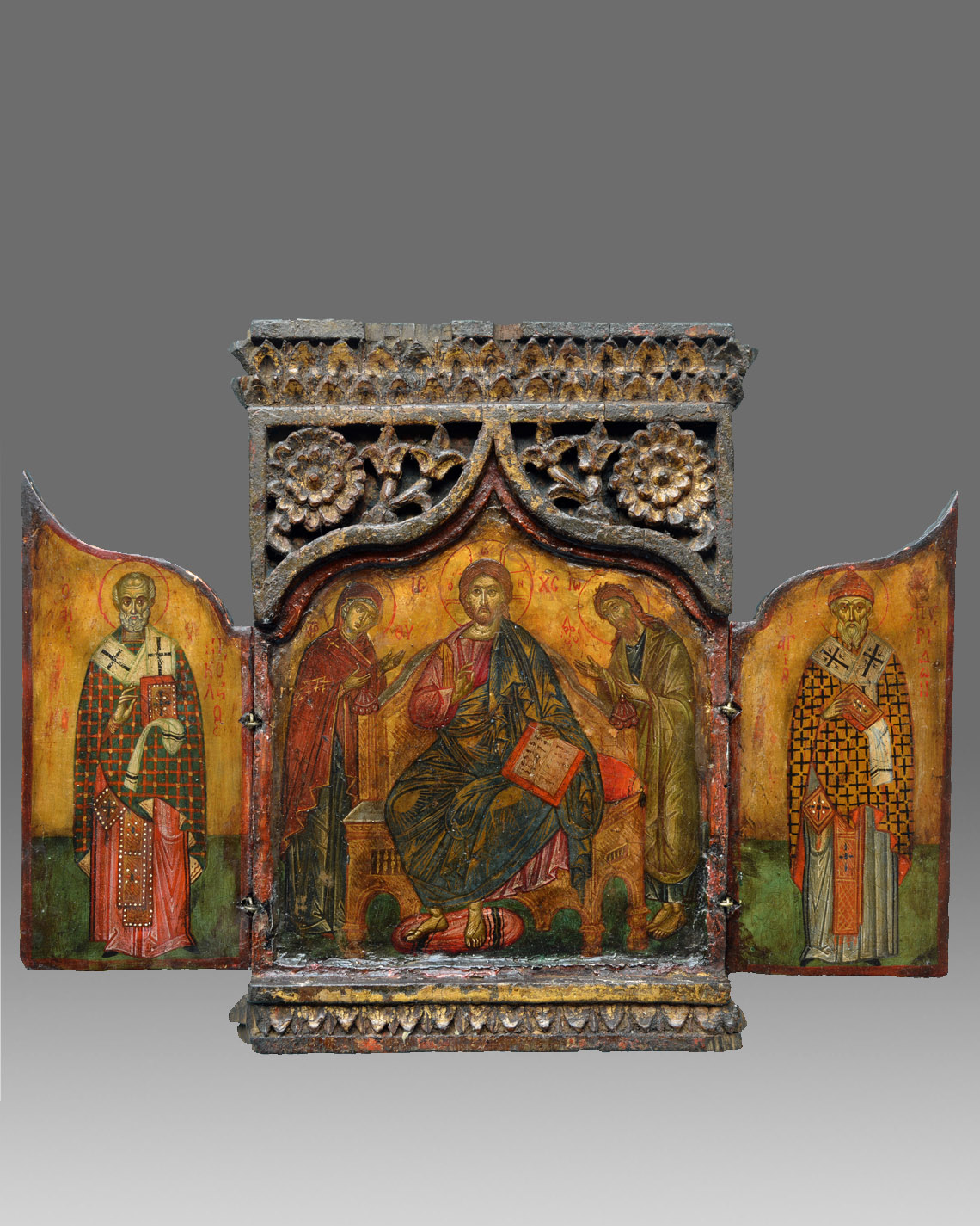 ikone triptychon deesis griechenland